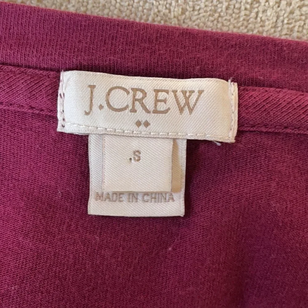 J. Crew Burgundy Crew Neck Pullover Lightweight Lace Top (Size: Small)